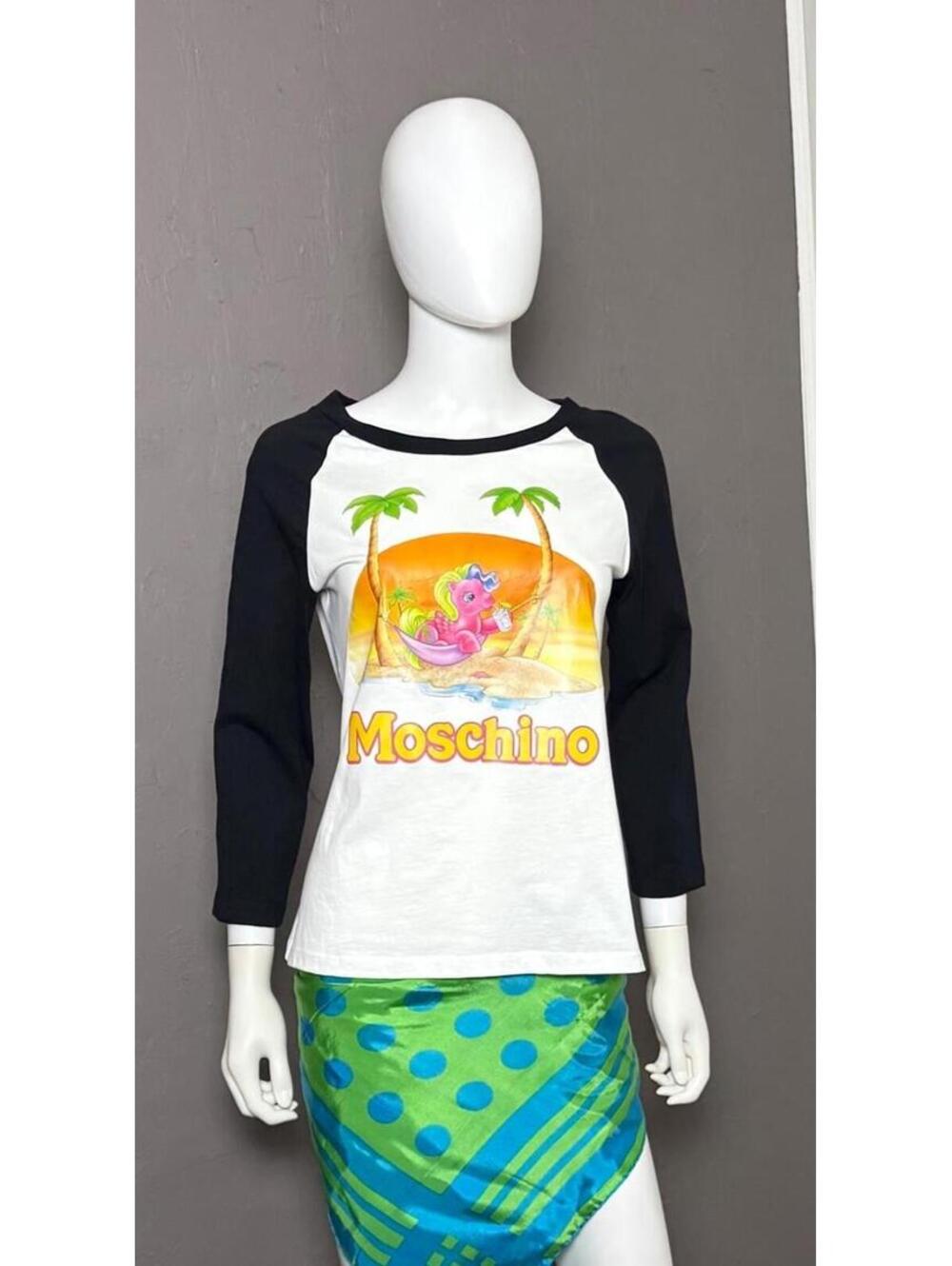 MOSCHINO My Litte Pony Baseball T-Shirt size 44/ 10 US New With Tags